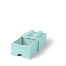 LEGO Tárolódoboz, fiókos, LEGO &quot;Brick&quot;, vízkék bútor