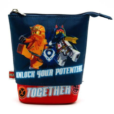 LEGO Tolltartó, cipzáras, pop-up, LEGO Ninjago Together, kék-piros-mintás (L53324) tolltartó