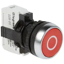 LEGRAND 023708 Osmoz süllyesztett nyomógomb - Ny - piros "0" jelzéssel villanyszerelés