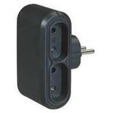 LEGRAND 050651 Négyes elosztódugó, 6A, EUR, (GYV) biztonsági zsalus, fekete villanyszerelés