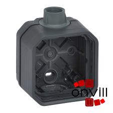 LEGRAND 069628L, Plexo 55 falon kívüli 1-es doboz, ISO20 tömszelencével, antracit villanyszerelés