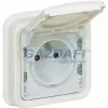LEGRAND 069869 Plexo 55 süllyesztett 2P+F aljzat csapófedéllel, csavaros, komplett, fehér