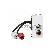 LEGRAND 078747 Program Mosaic 2xRCA audió aljzat, elővezetékezett, 1 modulos, fehér villanyszerelés