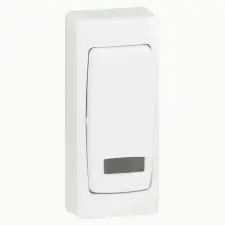 LEGRAND 086087 Oteo falon kívüli keskeny egypólusú kapcsoló, fényjelzős, kerettel fehér villanyszerelés