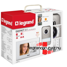 LEGRAND 2 vezetékes EASYKIT Wi-Fi videó kaputelefon szett: egylakásos, bővíthető, színes videó (7&#039;&#039;), adapterrel, fehér kaputelefon
