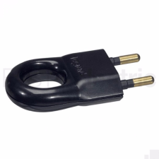 LEGRAND 2P csatlakozódugó 10A, fekete műanyag Legrand 050314 földeletlen villanyszerelés