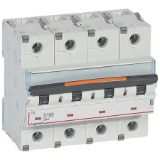LEGRAND 409854 DX3 kismegszakító 25kA 4P 400V~ D100 villanyszerelés