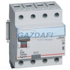 LEGRAND 411766 TX3 áram-védőkapcsoló 4P D 63A 30MA A villanyszerelés