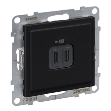 LEGRAND 721431 Suno 2xUSB-C csatlakozóaljzat, 3 A - 15 W, fekete villanyszerelés