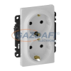 LEGRAND 753126 Valena Life 2x2P+F csatlakozóaljzat gyermekvédelemmel, egybeépített burkolattal, keret nélkül, rugós vezetékbekötéssel,230V,fehér