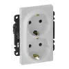 LEGRAND 753127 Valena Life 2x2P+F csatlakozóaljzat gyermekvédelem nélkül, egybeépített burkolattal, keret nélkül, rugós vezetékbekötéssel,230V,fehér