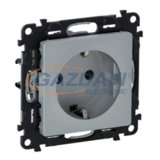 LEGRAND 753320 Valena Life 2P+F csatlakozóaljzat gyermekvédelemmel, rugós vezetékbekötéssel,230V,alumínium villanyszerelés