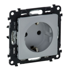 LEGRAND 753325 Valena Life gyermekvédelem nélkül/ csavaros vezetékbekötéssel alumínium 2P+F csatlakozóaljzat (753325) villanyszerelés