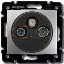 LEGRAND 770137 Valena TV-RD-SAT aljzat átmenő 14 dB, alumínium villanyszerelés