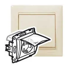  Legrand 774120 Valena IP44 2P+F csatlakozóaljzat csapófedéllel, elefántcsont ( Legrand 774120 ) villanyszerelés