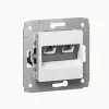 LEGRAND Cariva 2xRJ45 Cat6 UTP informatikai csatlakozóaljzat keret nélkül Fehér 773642