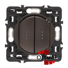 LEGRAND CG2X067002JF-HK, Céliane Csillárkapcsoló Jelzőfénnyel, 10 AX, Hosszú Körmös, Grafit világítási kellék