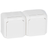  Legrand Forix 782374 vízmentes földelt csatlakozóaljzat (dugalj) gyermekvédelemmel 2x2P+F fehér burkolattal, kerettel, falon kívüli, 16A 250V IP44 (Legrand 782374)