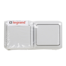 Legrand Forix 782391 vízmentes kombináció, földelt csatlakozóaljzat (dugalj) 2P+F + egypólusú kapcsoló (101), szürke, komplett szerelvény, falon kívüli, IP44 (Legrand 782391) villanyszerelés
