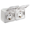 LEGRAND FORIX IP44 FK 2X2P+F FÖLDELT ALJZAT FEHÉR,GYERMEKVÉDELEMMEL, 16A 250V
