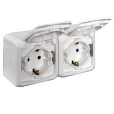 LEGRAND FORIX IP44 FK 2X2P+F FÖLDELT ALJZAT FEHÉR,GYERMEKVÉDELEMMEL, 16A 250V villanyszerelés