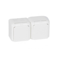 LEGRAND Forix IP44 fk 2x2P+F földelt csatlakozóaljzat, 16A, csapófedéllel, gyv, fehér villanyszerelés