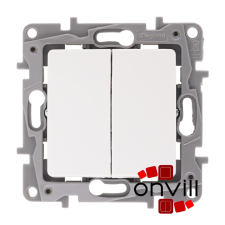 LEGRAND NF764506E, Niloé Csillárkapcsoló Ellenőrzőfénnyel, 10 AX, Fehér világítási kellék