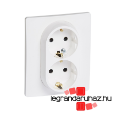 LEGRAND Niloé 2×2P+F csatlakozóaljzat, csavaros, fehér 764534 villanyszerelés