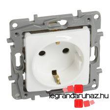 LEGRAND Niloé 2P+F csatlakozóaljzat gyermekvédelemmel (csavaros), körömmel, fehér 764529 villanyszerelés