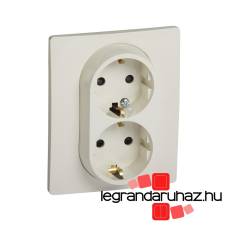 LEGRAND Niloé 2X2P+F aljzat körömmel bézs gyermekvédelemmel 764644 villanyszerelés
