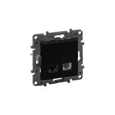 LEGRAND Niloé Step RJ45 Cat.6 UTP + 1xRJ11 csatlakozóaljzat fekete 863556 villanyszerelés