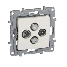LEGRAND Niloé TV-RD-SAT-SAT csillagpontos aljzat, végzáró (1,5 dB), bézs villanyszerelés