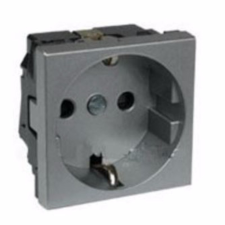 LEGRAND Program Mosaic 2P+F csatlakozóaljzat csavaros, (GYV) biztonsági zsalus, alumínium 079213 villanyszerelés