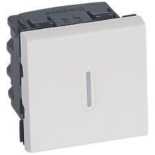 LEGRAND Program Mosaic fényjelzős váltókapcsoló, 16 AX - 250 V~, 2 modul széles, fehér villanyszerelés