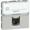 LEGRAND Program Mosaic RJ 45 informatikai csatlakozóaljzat, 1 x RJ 45 árnyékolt (FTP) Cat.6, 2 modul széles, 90°-ban elforgatott, energiaoszlophoz, aluminium