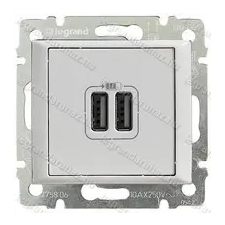 LEGRAND Valena 2XUSB töltő aljzat, 1500 mA, alumínium 770270 villanyszerelés