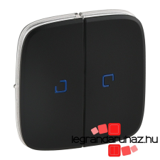 LEGRAND Valena Allure Kettős kapcsoló burkolat, fényjelzős, Fekete 755228 villanyszerelés