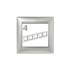 LEGRAND Valena-keret alumínium, vízszintes (4-es) villanyszerelés