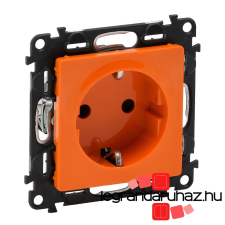 LEGRAND Valena Life 2P+F csatlakozóaljzat gyerkemvédelemmel, narancssárga betéttárcsával 753229 villanyszerelés