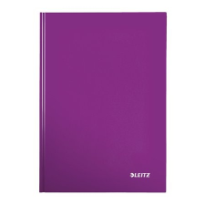 Leitz Beíró, A4, vonalas, 80 lap, keményfedeles, lakkfényű, LEITZ "Wow", lila füzet
