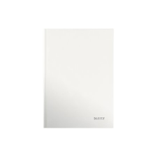 Leitz Beíró, A5, vonalas, 80 lap, keményfedeles, lakkfényű, LEITZ &quot;Wow&quot;, fehér füzet