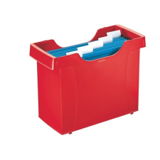 Leitz Függőmappa tároló, műanyag, 5 db függőmappával, LEITZ &quot;Plus&quot;, piros