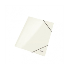 Leitz Gumis mappa, 15 mm, karton, A4, lakkfényű, LEITZ "Wow", fehér mappa