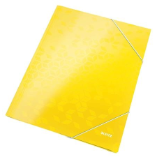 Leitz Gumis mappa, 15 mm, karton, A4, LEITZ  Wow , sárga mappa