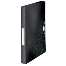 Leitz Gumis mappa, 30 mm, PP, A4, LEITZ "Wow Jumbo", fekete mappa