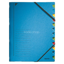 Leitz Gumis mappa, karton, A4, regiszteres, 12 részes, LEITZ, kék mappa