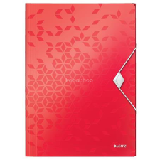 Leitz Gumis mappa, PP, A4, LEITZ "Wow", piros mappa