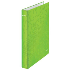 Leitz Gyűrűs könyv, 2 gyűrű, D alakú, 40 mm, A4 Maxi, karton, LEITZ Wow, zöld (E42410054) irodalom