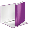 Leitz Gyűrűs könyv, 4 gyűrű, D alakú, 40 mm, A4 Maxi, karton, lakkfényű, Leitz Wow, lila
