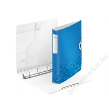 Leitz Gyűrűs könyv, 4 gyűrű, D alakú, 52 mm, A4, PP, LEITZ Active Wow kék (E42400036) gyűrűskönyv